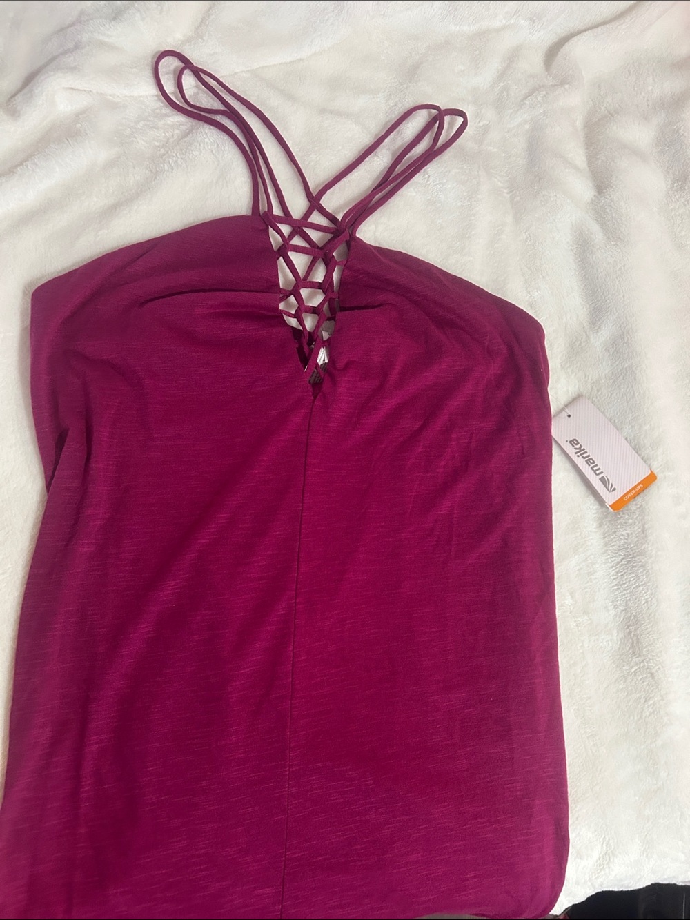 Coverup Lattice-Front Sleeveless Magenta NWT